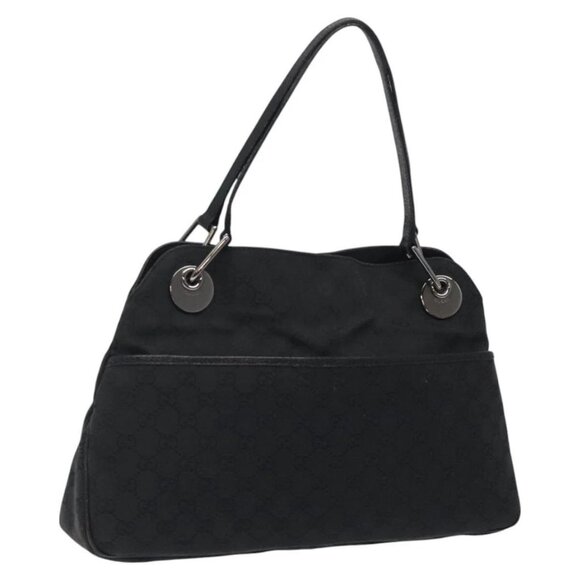 GUCCI GG Canvas Shoulder Bag Black 121023 Auth 119620 - Picture 1 of 16